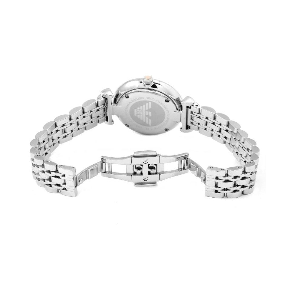 Emporio Armani Gianni T-Bar Silver & Pink Watch - AR1779