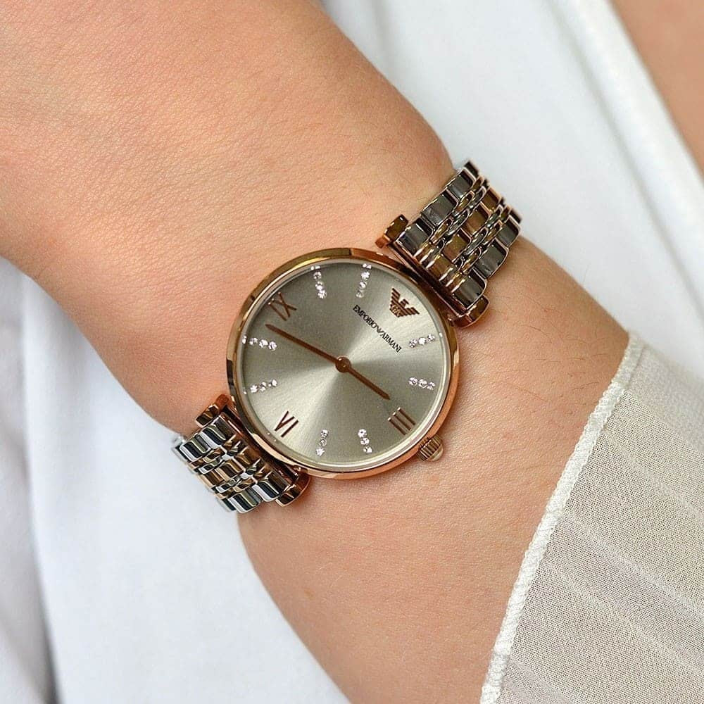Emporio Armani Gianni T-Bar Two-Tone Watch - AR1840