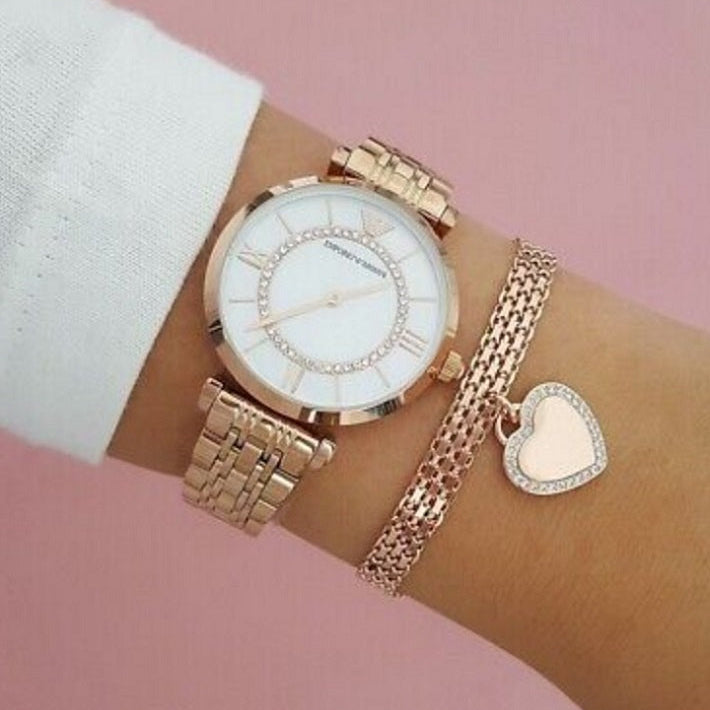 Emporio Armani Gianni T-Bar Rose Gold Watch - AR1909