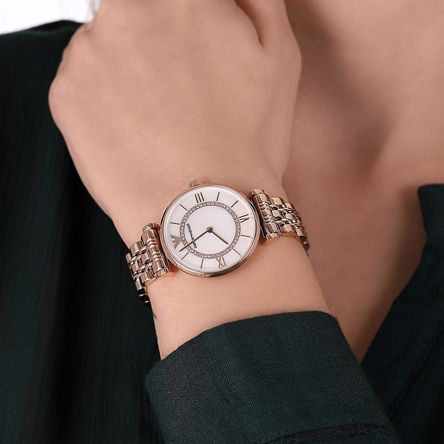 Emporio Armani Gianni T-Bar Rose Gold Watch - AR1909