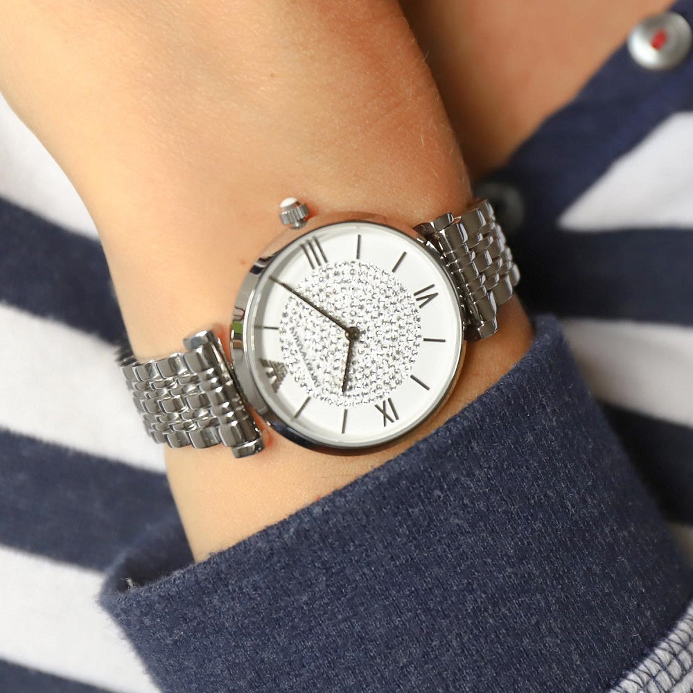 Emporio Armani Gianni T-Bar Silver Watch - AR1925