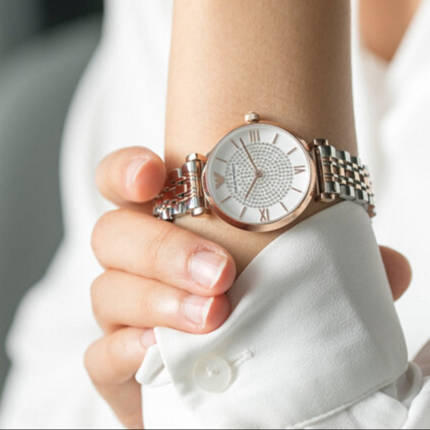 Emporio Armani Gianni T-Bar Two-Tone Watch - AR1926