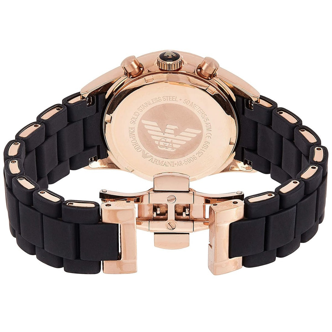 Emporio Armani Sportivo Women's Black & Rose Gold Watch - AR5906
