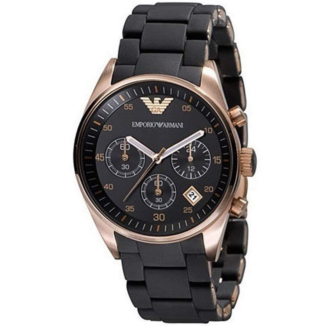 Emporio Armani Sportivo Women's Black & Rose Gold Watch - AR5906
