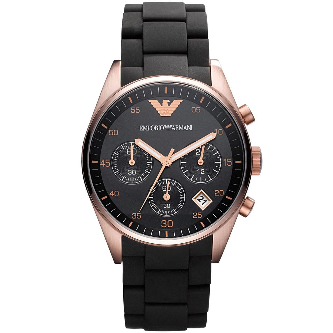 Emporio Armani Sportivo Women's Black & Rose Gold Watch - AR5906