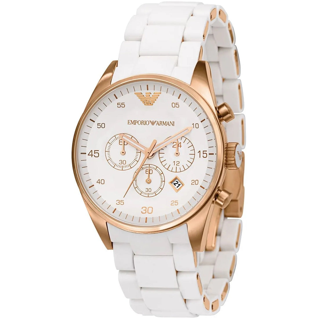 Emporio Armani Sportivo White & Rose Gold Watch - AR5920
