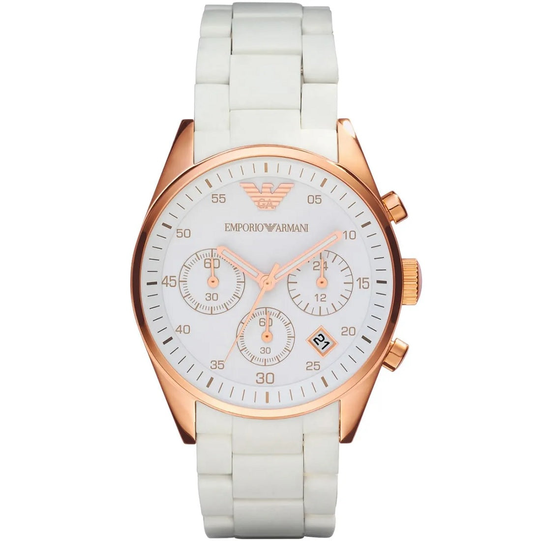 Emporio Armani Sportivo White & Rose Gold Watch - AR5920