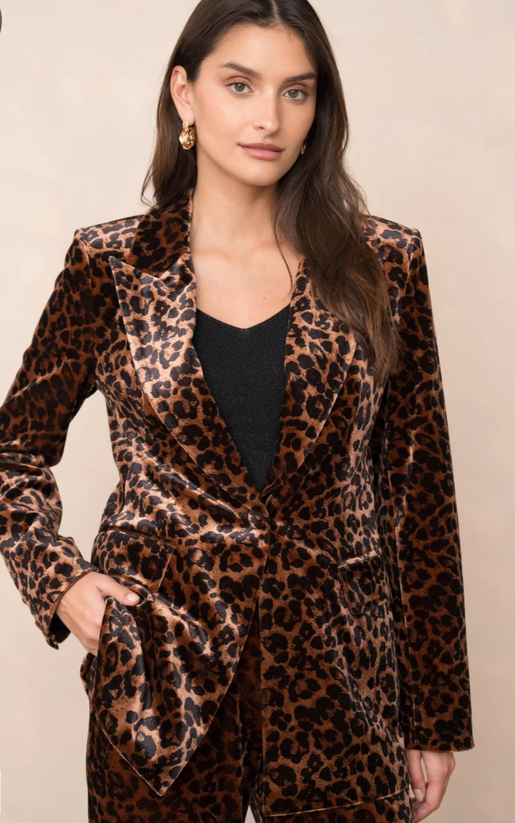 Velvet Tailored Suit in Leopard Print image 6