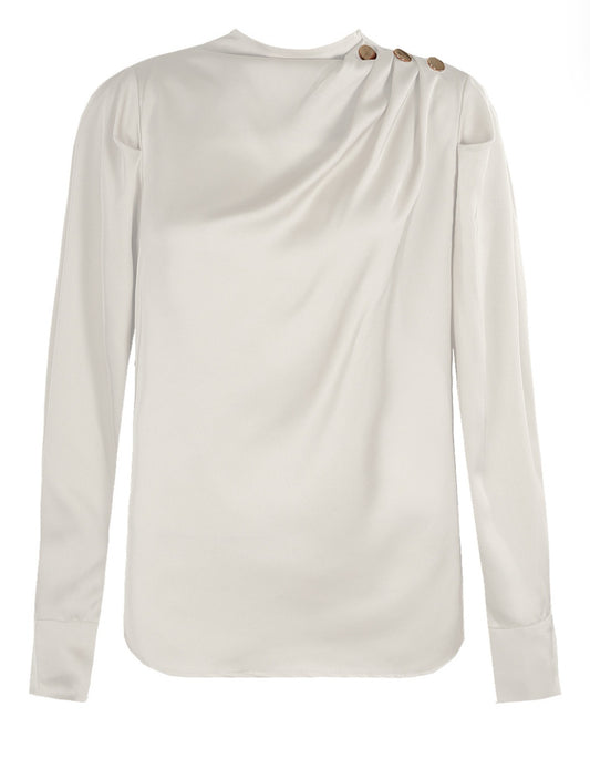 Button Detail Satin Blouse  image 0