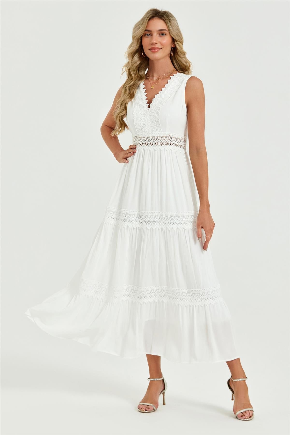 White Lace Maxi Dress