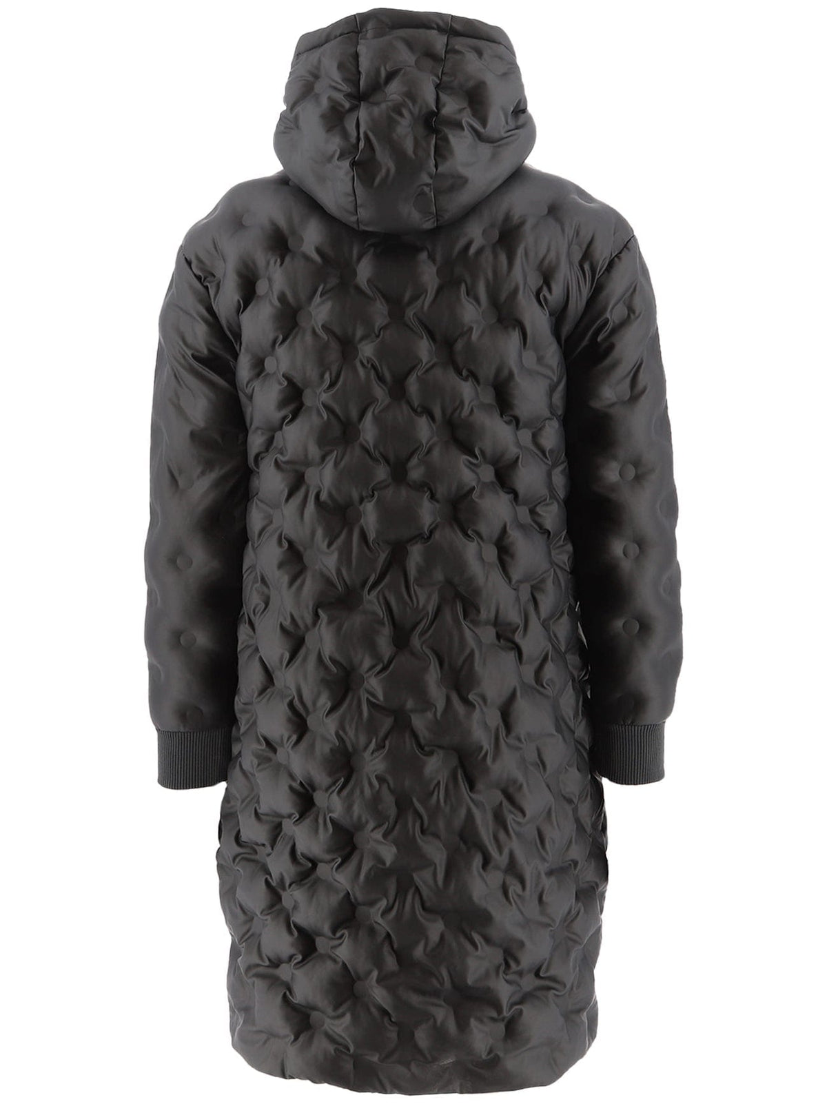 Black Quilted Longline Coat