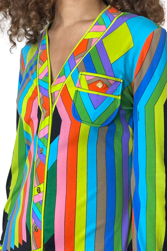 1970's Original Vintage Multi-Coloured Leonard Dress UK 10 - 12