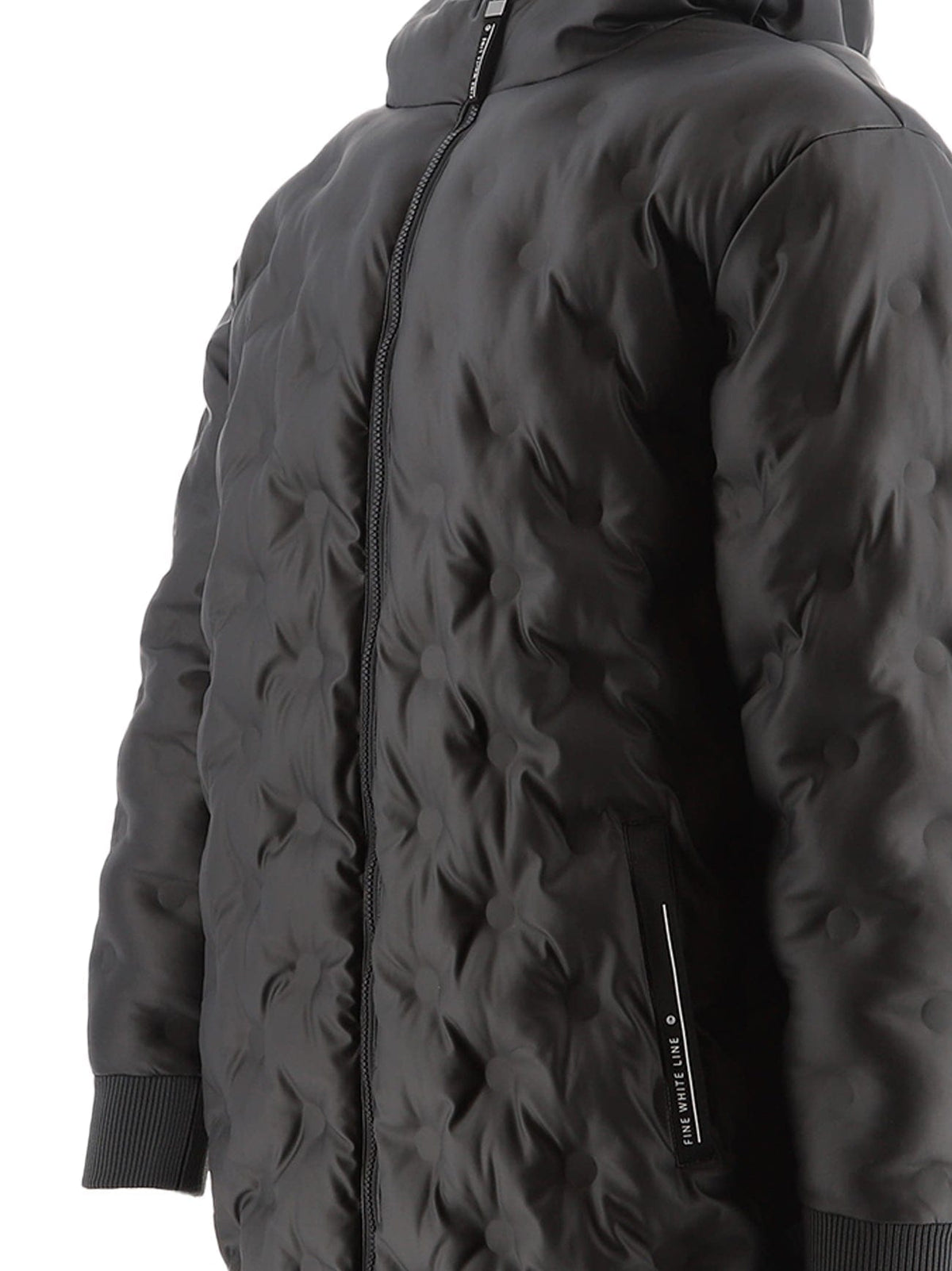 Black Quilted Longline Coat