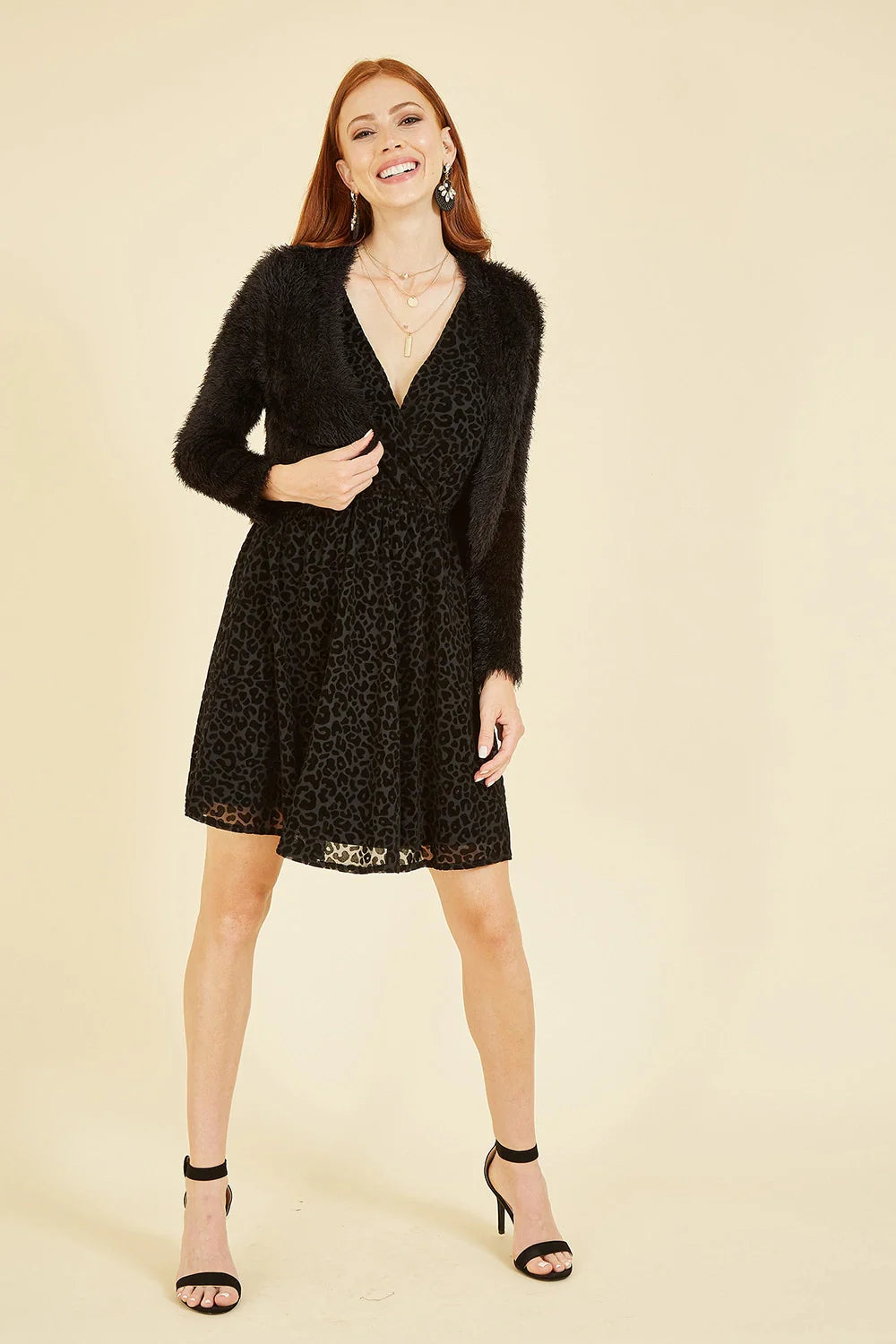 Black Eyelash Knit Bolero
