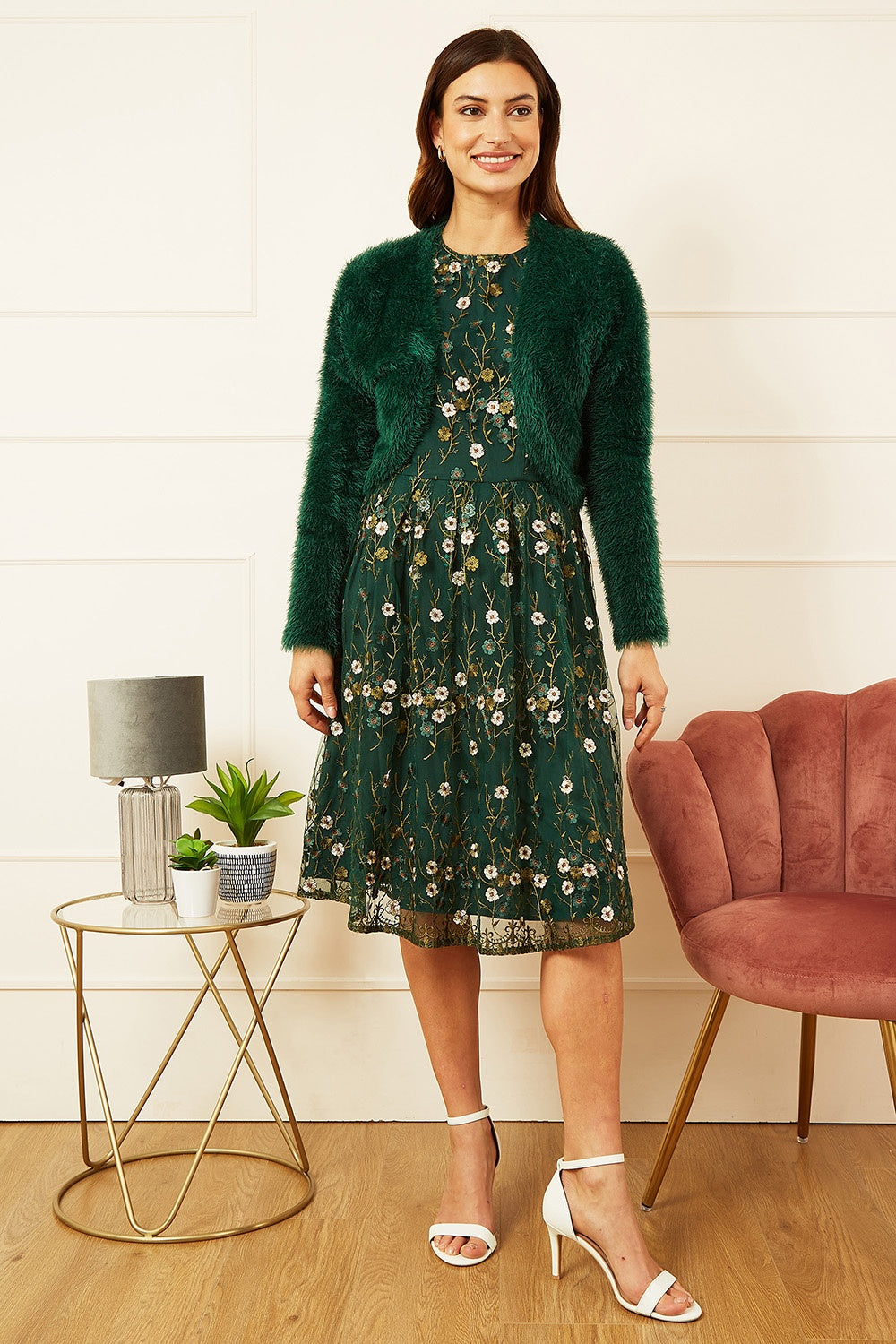 Green Eyelash Knit Bolero