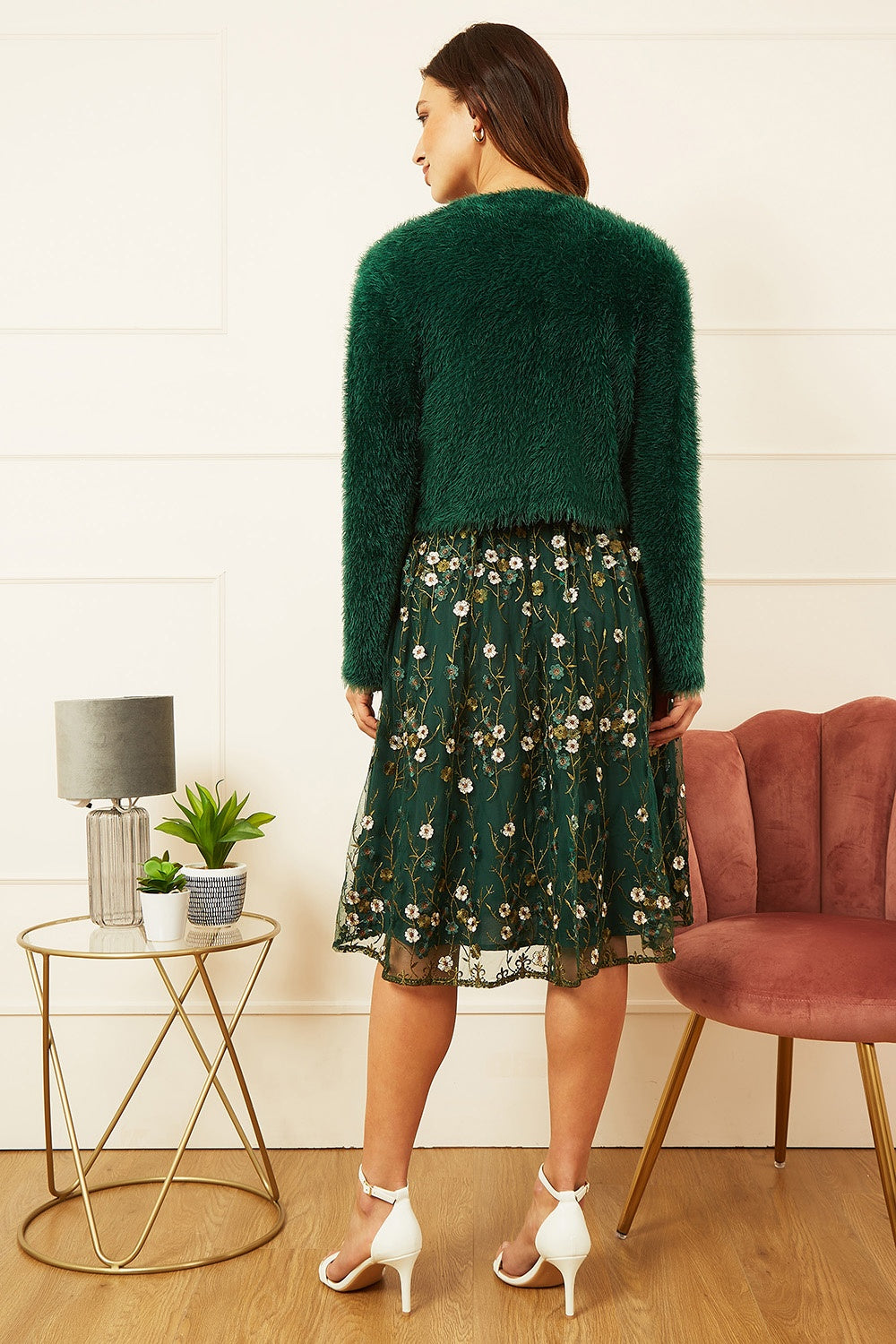 Green Eyelash Knit Bolero