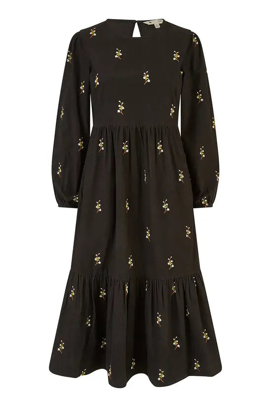 Black Floral Midi Dress