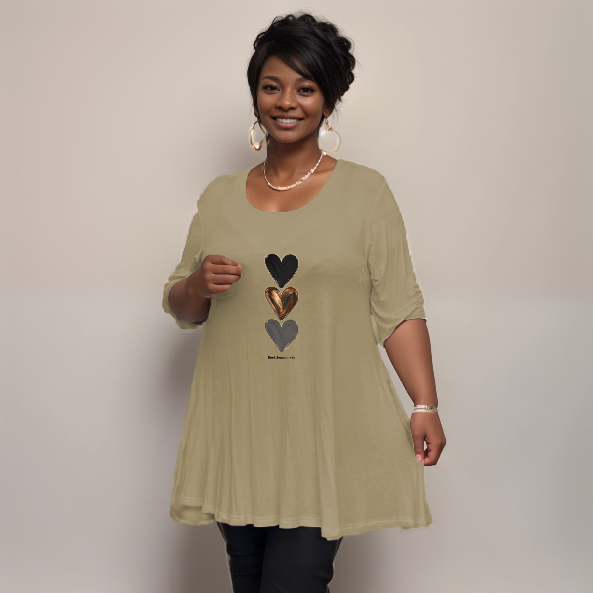 Hearts Print Swing T Shirt - 2 Colour Options