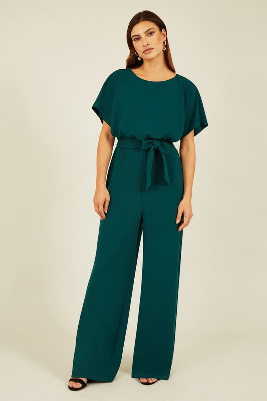 Green Batwing Stretch Jumpsuit - Sizes 8 to 16