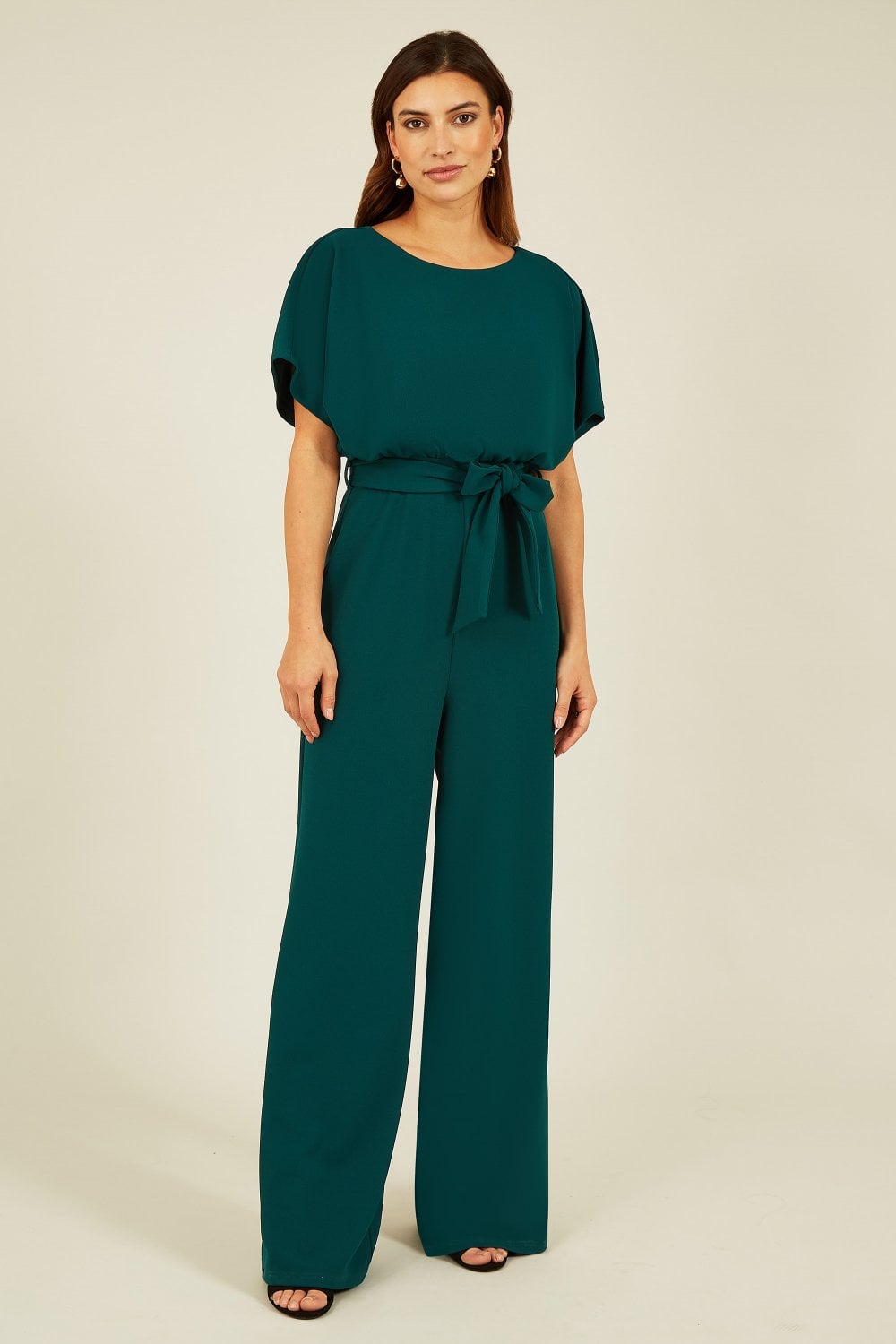 Green Batwing Stretch Jumpsuit - Sizes 8 to 16