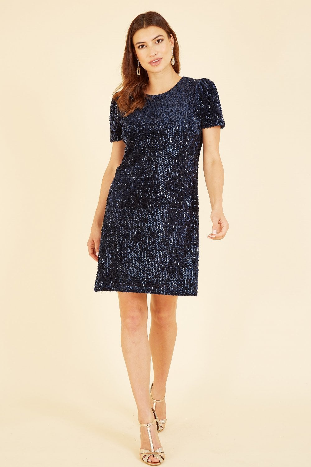 Navy Sequin Tunic Dress - Sizes 8 to 26