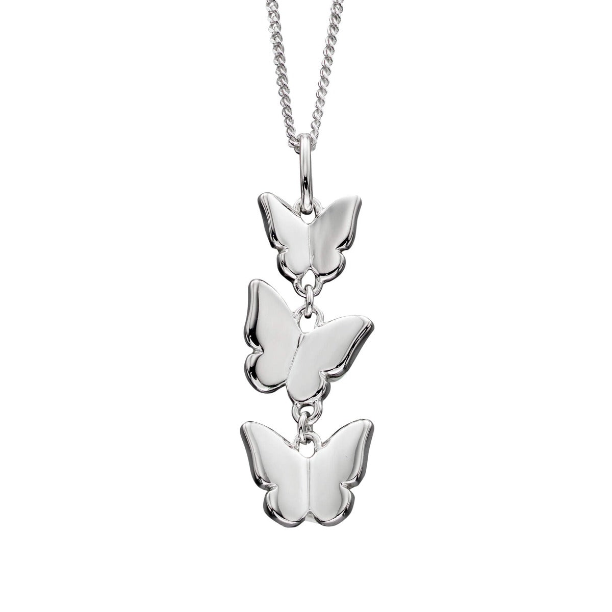 Sterling Silver Triple Butterfly Pendant