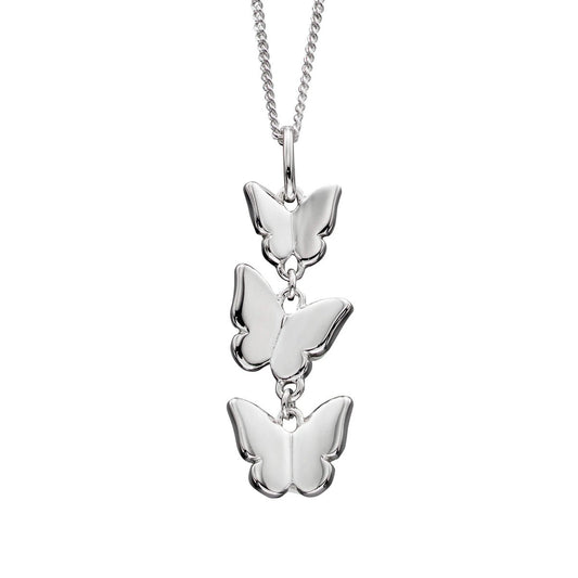Sterling Silver Triple Butterfly Pendant