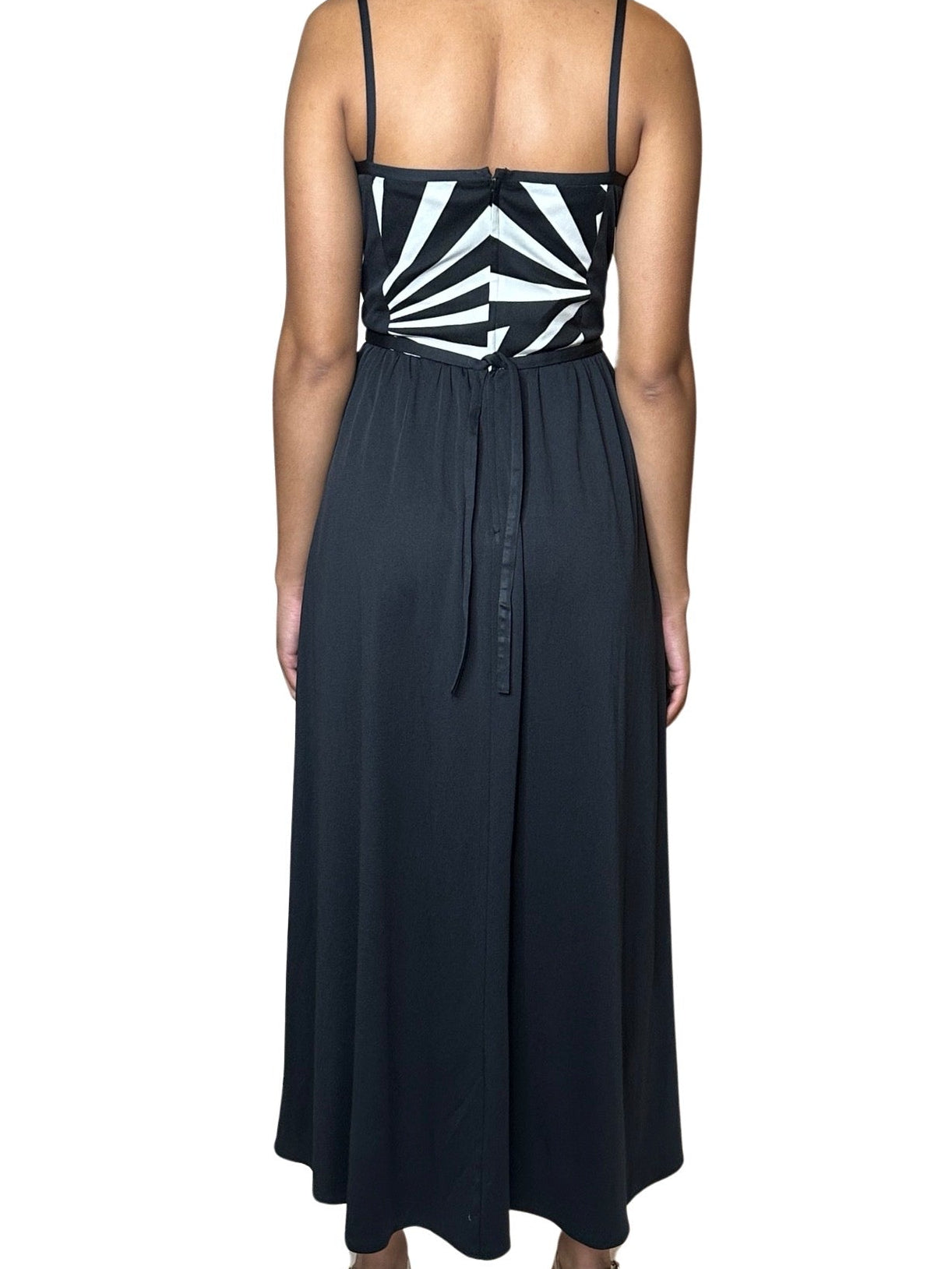 Original Vintage 1970's Black & White Disco Dress UK 8 - 10