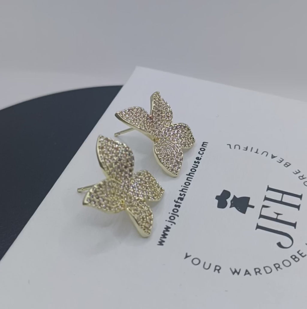 Sienna Diamante Petal Stud - Gold