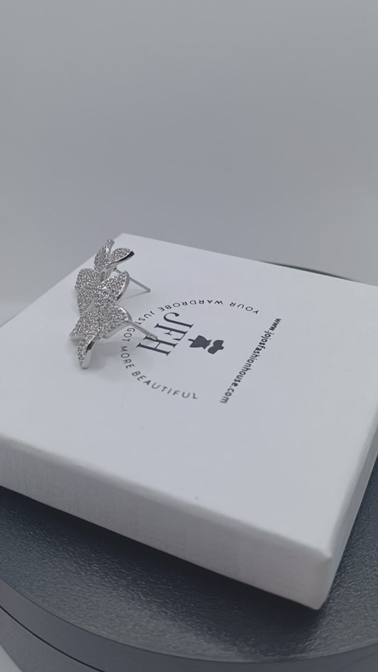 Sienna Diamante Petal Stud - Silver