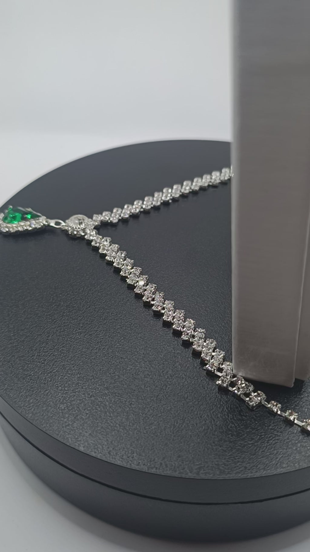 Piper Emerald Diamante Drop Necklace