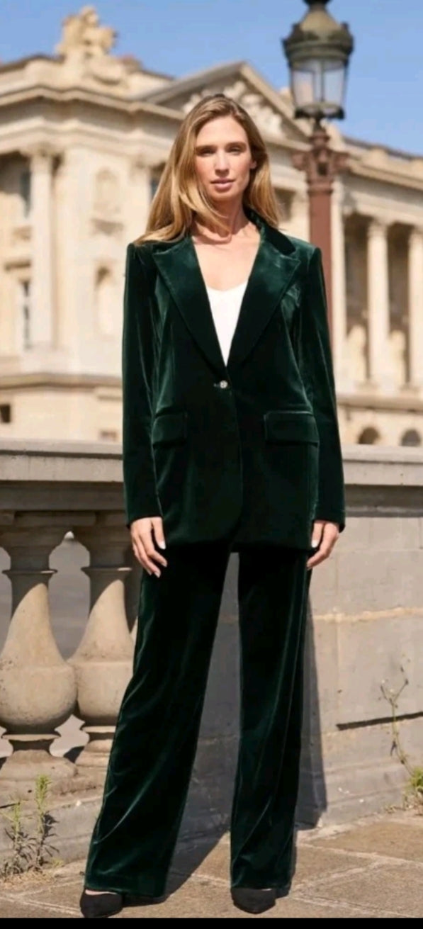 Dark Green Velvet Suit
