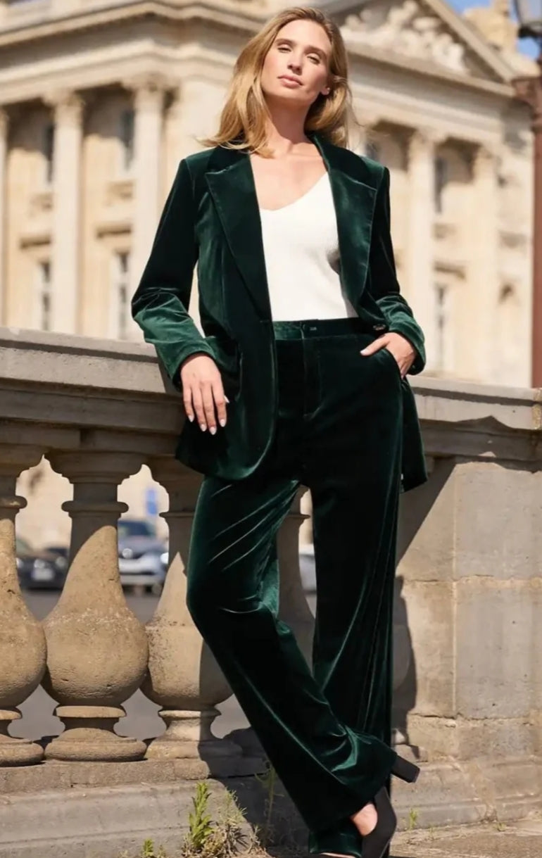 Dark Green Velvet Suit