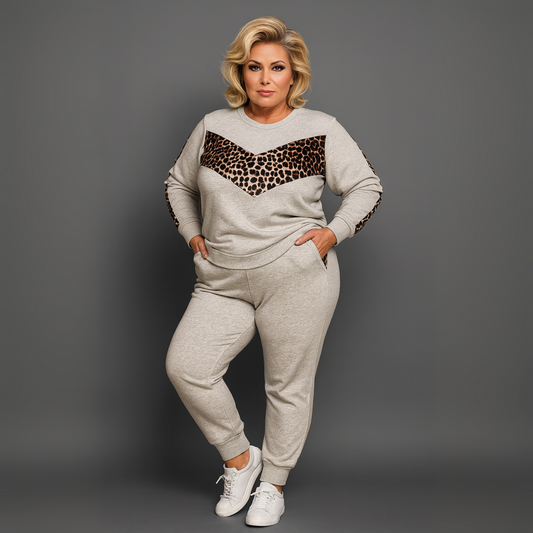 Leopard V-Panel Tracksuit with Pockets - 2 Colour Options