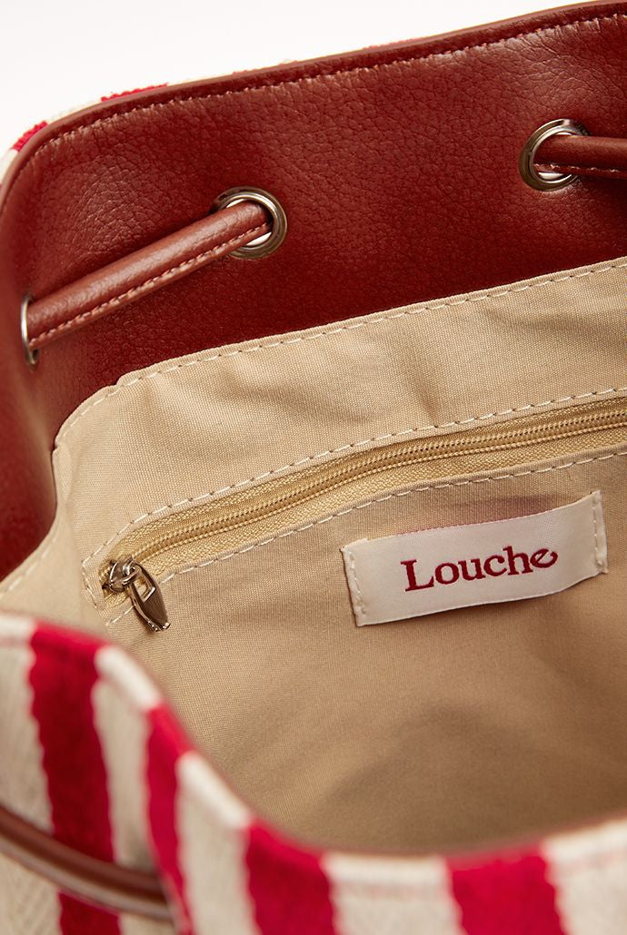 Red & White Stripe Bucket Bag