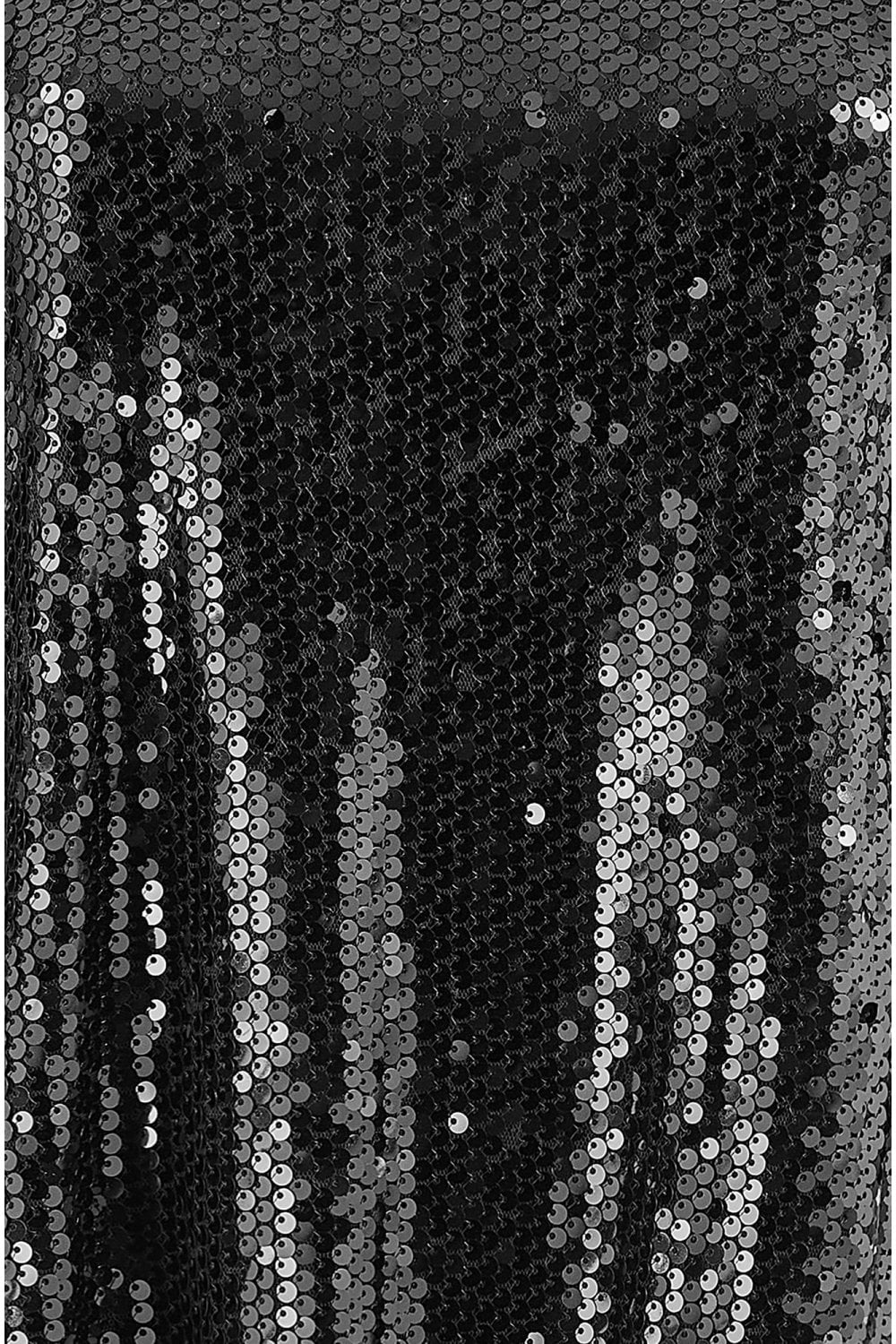 Black Sequin Tunic Dress With Balloon Sleeves - Sizes 8 to 16