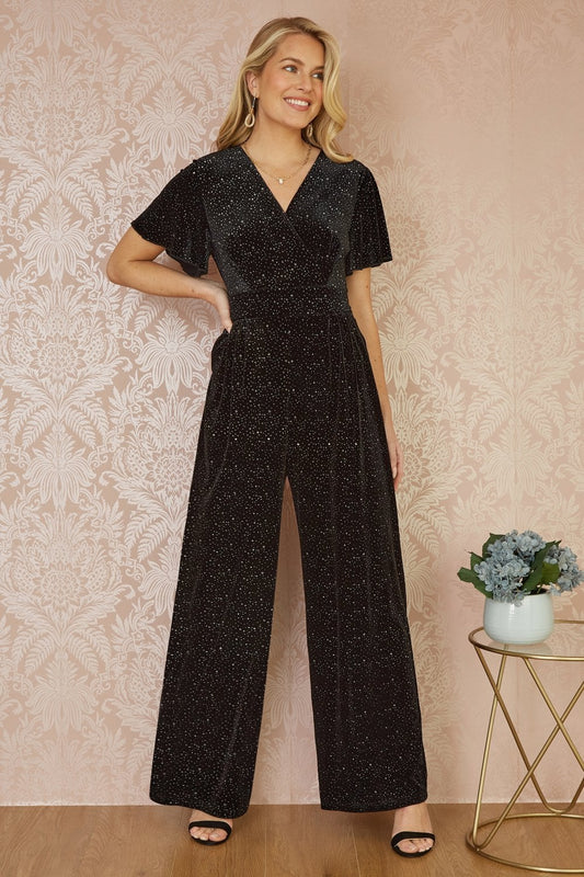 Black Velvet Sparkle Jumpsuit
