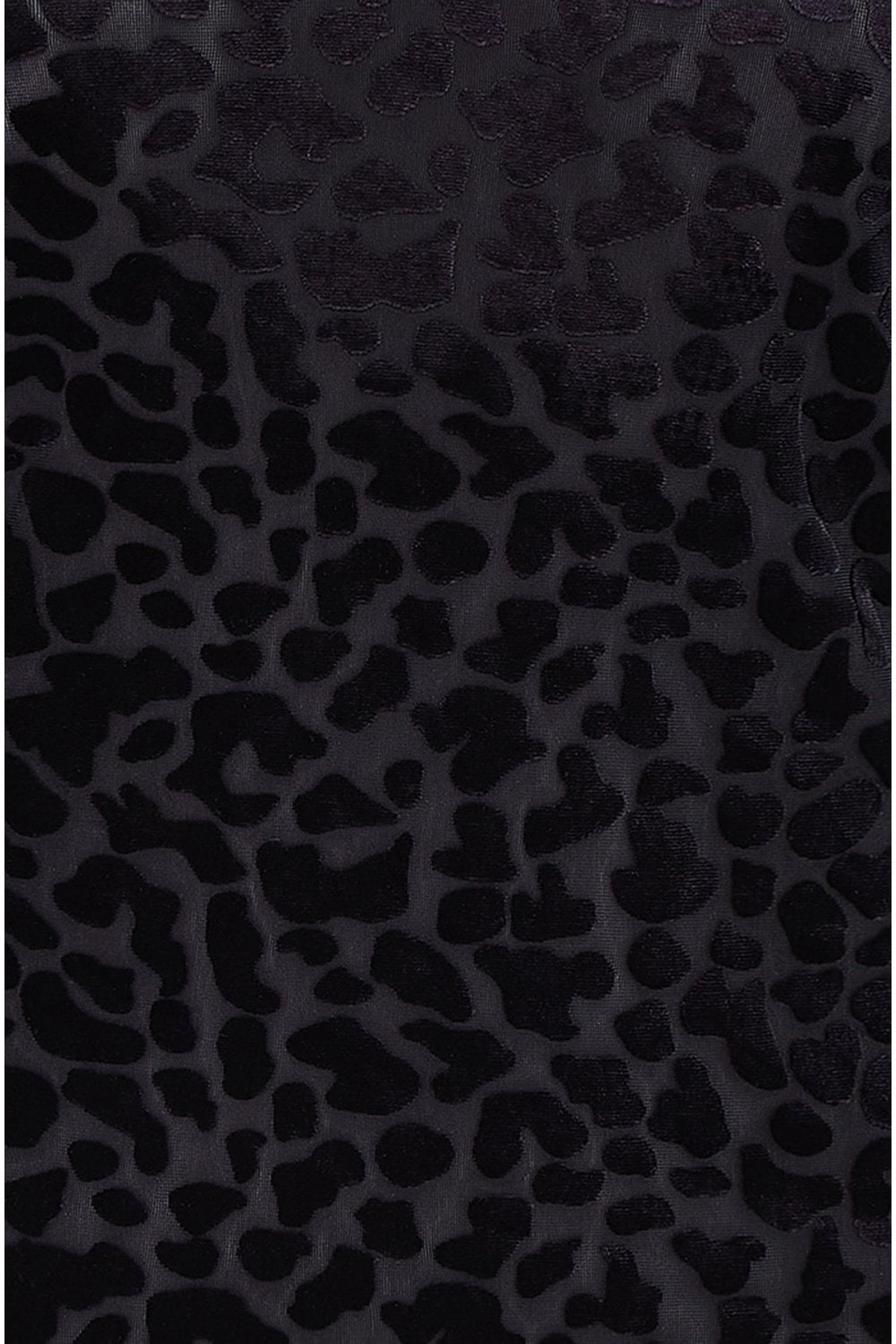 Black Velvet Leopard V Neck Top - Sizes 8 to 16