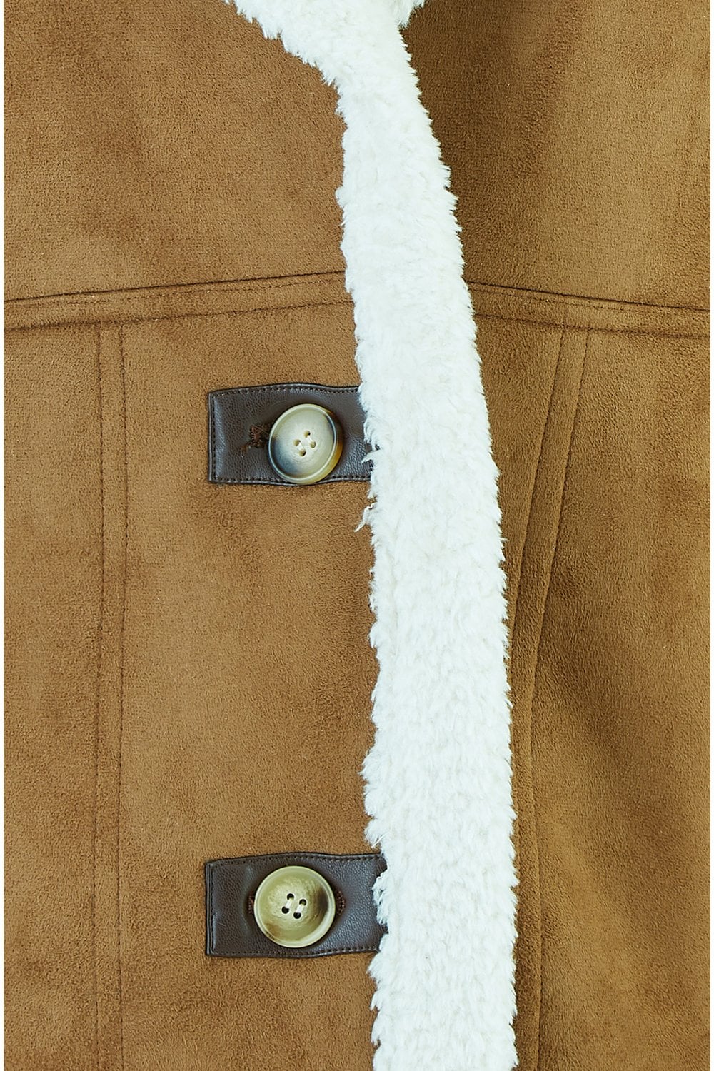 Brown Sherpa Style Button Up Gilet - Sizes 8 to 16