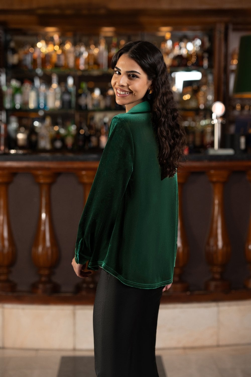 Green Velvet Relaxed Fit Shirt - Sizes 8 to 24