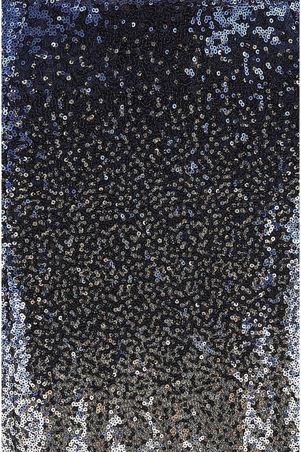 Navy And Silver Sequin Split Fitted Midi Skirt - Sizes 8 to 16